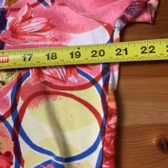 Papa Short Sleeve T shirt w Embellishments on the Front, Colourful - Picture 9 of 13